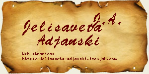 Jelisaveta Ađanski vizit kartica